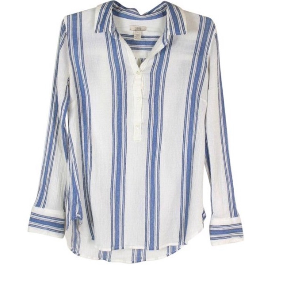 J Crew crinkled popover shirt